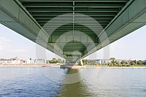 Under the Deutzer Bridge from the Rhine River