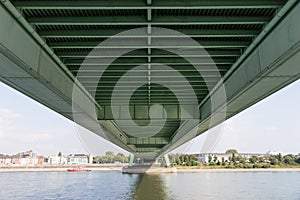 Under the Deutzer Bridge from the Rhine River