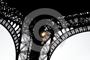Under the Eiffel tower - wrought iron silouette