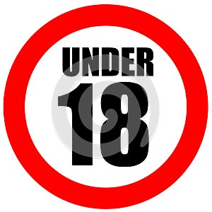 Under eighteen sign