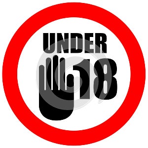 Under eighteen sign