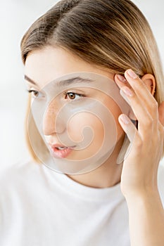 under eye lotion skin moisturizing woman face
