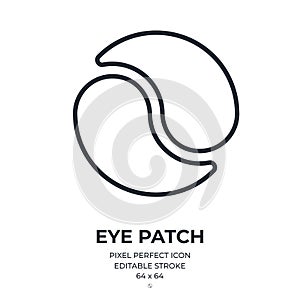 Under eye patches editable stroke outline icon isolated on white background flat vector illustration. Pixel perfect. 64 x 64