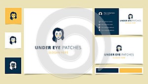 Under eye patches logo design with editable slogan. Branding book and business card template.