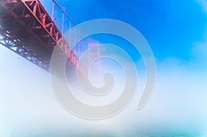 Under the Fog view at Golden Gate Bridge