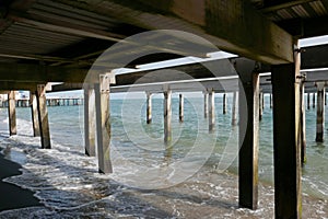 Under a jetty