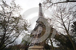 Under knee Eiffel tower Paris romatic symbol architecture france