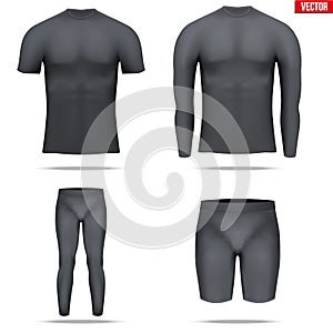 Under layer compression shirt with long sleeve of thermo fabric