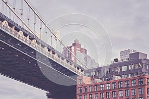 Under the Manhattan Bridge, New York City, USA.