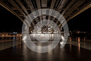 Under the margit bridge in budapest, hungaria
