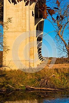 Under the Ohio turnpike bridge