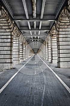 Under the Pont de Bercy bridge, Paris