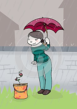 Under the rain