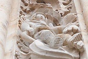 Under relief The astronaut. Salamanca cathedral,