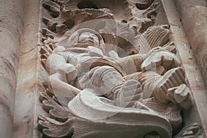 Under relief The astronaut. Salamanca cathedral