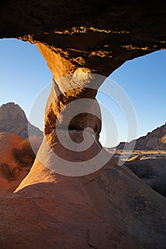 Under the rocks of spitzkoppe namibia