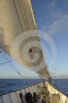 Under sail, Floreana Island, Galapagos Islands photo