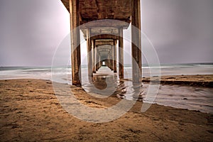 Under the Scripps pier in La Jolla