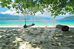 Under the shade of tree and view of Andaman sea