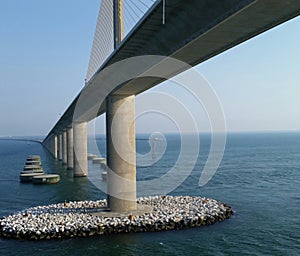 Under the skyway bridge