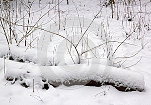 Under the snow countryside near Paris France