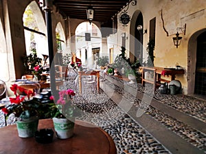 Under verandah in old city of Treviso