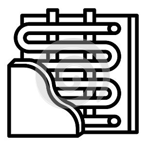 Under wall heater icon, outline style