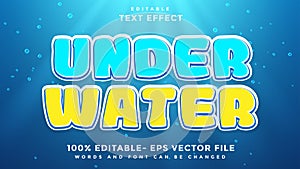 Under Water Editable Text Effect Design, Effect Saved In Graphic Style