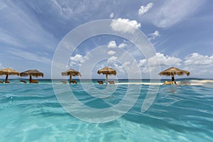 Under water from Meads Bay in Anguilla Beach, Caribbean photo