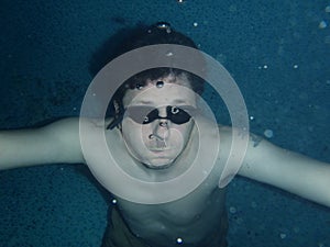 Under water sport swimming pool blue water