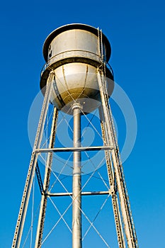 Under a water tower looking up