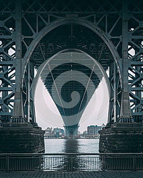 Under the Williamsburg Bridge, in Manhattan, New York City