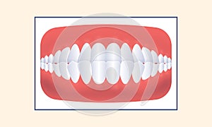Underbite Teeth Jaw Icon Over Yellow