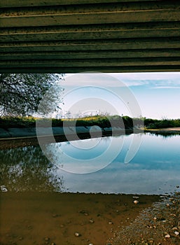 Underbridge puddle in San MartÃÂ­n de la Vega