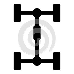 Undercarriage Chassis Carriage for car Vehicle frame icon black color vector illustration flat style image