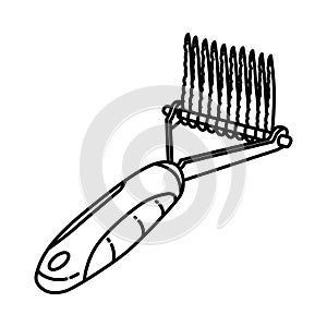 Undercoat Dematting Comb Icon. Doodle Hand Drawn or Outline Icon Style photo