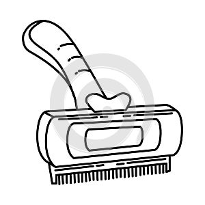 Undercoat Deshedding Icon. Doodle Hand Drawn or Outline Icon Style photo