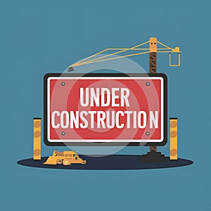 Underconstruction sign illustration designed for website, ensuring visual clarity in vector