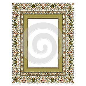 Old World Borders Vector - Tiled frame in plant leaves and flowers Framework Decorative Elegant style