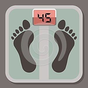 Underfed, weight scale 45 kilogram