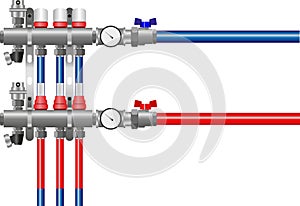 Underfloor heating collector