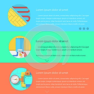 Underfloor heating colored illustration