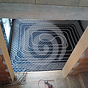 Underfloor heating in a house