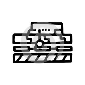 underfloor heating sensor line vector doodle simple icon
