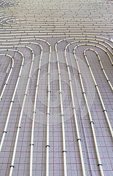 underfloor heating system in construction