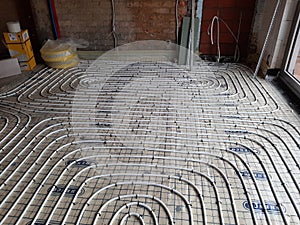 Underfloor heating system in the house