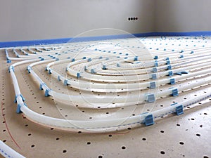 Underfloor heating system in a new house
