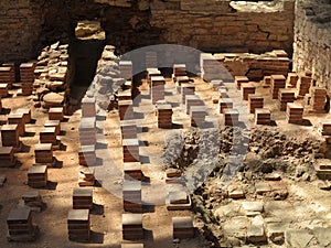 Underfloor heating system Roman bath, Caldarium