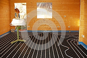 Underfloor Heating System in Wooden House