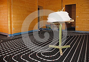 Underfloor Heating System in Wooden House